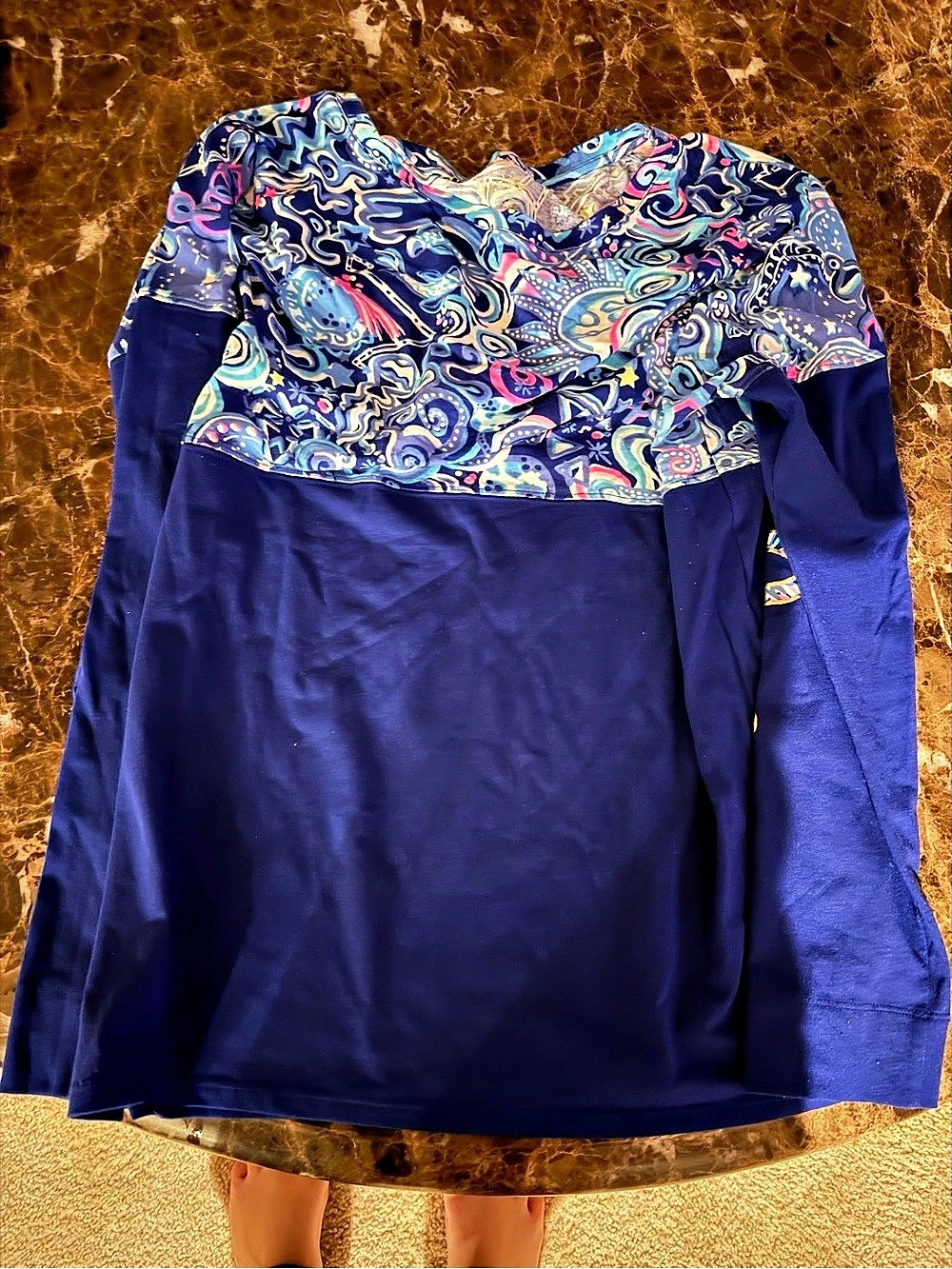 Lilly Pulitzer Finn Top Long Sleeve Blue & Purple medium